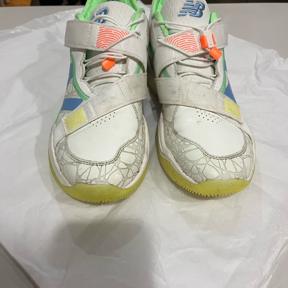 New Balance Men’s White and Neon Sneakers